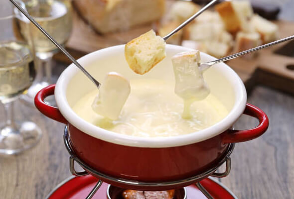 classic Swiss cheese fondue