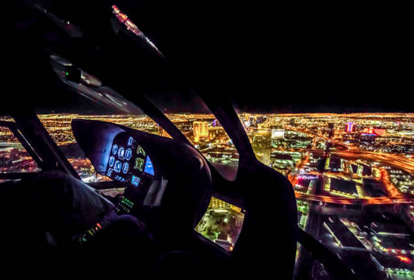 LA at night in a helicopter